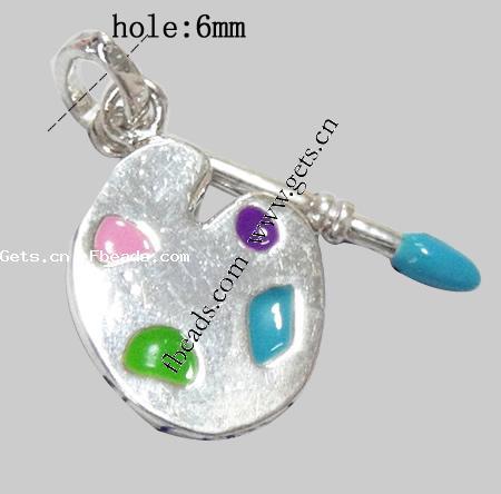 Zinc Alloy Tool Pendants, plated, enamel, more colors for choice, 28x3.5x3.5mm, Hole:Approx 6mm, Length:34 , Sold By PC