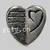 Zinc Alloy European Beads, Heart, plated, without troll Approx 4.5mm 