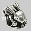 Zinc Alloy European Beads, Rabbit, plated, without troll Approx 4.5mm 