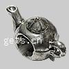 Zinc Alloy European Beads, Teapot, plated, without troll Approx 4.5mm 