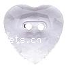 2 Hole Acrylic Button, Heart, faceted & translucent Approx 2mm, Approx 