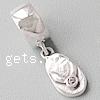 Sterling Silver European Pendants, 925 Sterling Silver, Shoes, plated, with troll Approx 4mm 