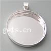 Brass Pendant Cabochon Setting, Flat Round, plated Approx Inner Approx 25.5mm 