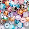 Striped Resin Beads, Round, mixed colors, 8mm 