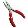 Ferronickel Flat Nose Plier, with Plastic, red, 75~80mm 