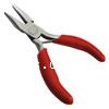 Ferronickel Chain Nose Plier, with Plastic, red, 75~80mm 