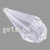 Transparent Acrylic Pendants, Teardrop, faceted & translucent Approx 2mm, Approx 