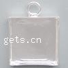 Brass Pendant Cabochon Setting, Square, plated Approx 3mm, Inner Approx 16mm 