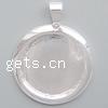 Brass Pendant Cabochon Setting, Flat Round, plated Approx 4mm, Inner Approx 21mm 