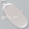 Brass Pendant Cabochon Setting, Flat Oval, plated Approx 5mm, Inner Approx 