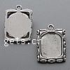 Zinc Alloy Pendant Cabochon Setting, Rectangle, plated cadmium free Approx 1.5mm, Approx 
