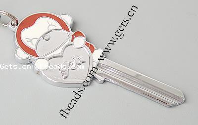 Zinc Alloy Key Pendants, plated, enamel, more colors for choice, 68x28x2mm, Hole:Approx 2mm, Sold By PC