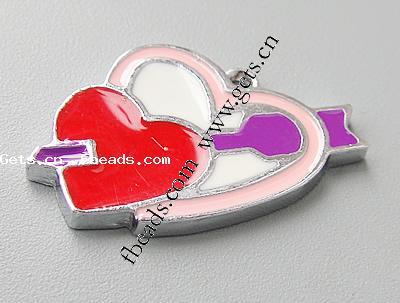 Zinc Alloy Enamel Pendants, Heart, plated, more colors for choice, 25x22x2mm, Hole:Approx 1mm, Sold By PC