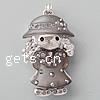 Rhinestone Resin Pendants, with Resin & Zinc Alloy, Character, grey Approx 