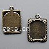 Zinc Alloy Pendant Cabochon Setting, Rectangle, plated Approx 1.5mm 