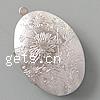 Brass Locket Pendants, Flat Oval, plated, with flower pattern Approx 2mm, Inner Approx 