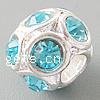 Rhinestone Zinc Alloy European Beads, Drum, plated, without troll & with rhinestone nickel, lead & cadmium free Approx 5mm 