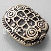 Zinc Alloy Flat Beads, Rectangle, plated Approx 1.5mm 