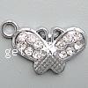 Zinc Alloy Animal Pendants, Butterfly, plated, with rhinestone Approx 2mm 
