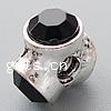 Rhinestone Zinc Alloy European Beads, Rondelle, plated, without troll & with rhinestone cadmium free Approx 4mm 