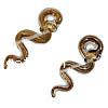 Animal Lampwork Pendants, Snake, gold sand 23-26mm ,62-66mm Approx 6mm 