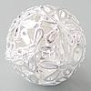 Zinklegierung hohle Perlen, rund, plattiert, keine, frei von Kadmium, 24mm, Bohrung:ca. 3.8mm, 100PCs/Tasche, verkauft von Tasche