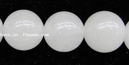Jade White Bead, Round, more sizes for choice, Length:15.5 Inch, Sold By Strand