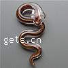 Кулоны лэмпворк в форме животного, Лэмпворк, Змея, золотой песок, коричневый отверстие:Приблизительно продается PC