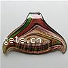 Pendentifs artisanaux au style murano, chalumeau, triangle, fait à la main, feuille d'argent Environ 8mm, Vendu par PC
