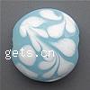 Refined Lampwork Beads, Flat Round, with flower pattern Approx 2mm 