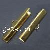 Brass Ribbon Crimp End, Rectangle, plated Approx 2mm 