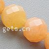 Gefärbter Marmor Perlen, rund, handgemachte facettiert, keine, Bohrung:ca. 1-1.5mm, Länge:15 ZollInch, verkauft von Strang