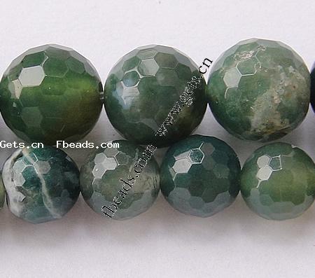 Natural Moss Agate Beads, Round, more sizes for choice & faceted, Hole:Approx 1-1.5mm, Length:Approx 15 Inch, Sold By Strand