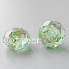 Millefiori Crystal Beads, Rondelle & handmade faceted, green Approx 2-4mm 