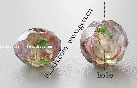Millefiori Kristall Perlen, Rondell, Kundenindividuell & Weitere Größen für Wahl & handgemachte facettiert, Bohrung:ca. 2-4mm, verkauft von PC