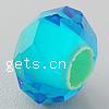 Millefiori Kristall Perlen, Rondell, facettierte, blau, 12x8mm, Bohrung:ca. 2-4mm, verkauft von PC