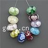 Refined Lampwork Beads, Rondelle, with flower pattern Approx 3.5mm 