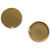 Brass Cabochon Settings, Flat Round, plated Inner Approx 14mm 