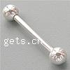 brass piercing barbell, metal, Mancuerna, chapado, más colores para la opción, 25x4mm,1.2mm, Vendido por UD[