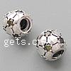 Cubic Zirconia Thailand Sterling Silver European Beads, Drum, with troll & with cubic zirconia Approx 4mm 