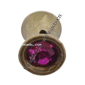 Rhinestone Brass Beads, metal, Mancuerna, chapado, con diamantes de imitación, más colores para la opción, 11x8mm, agujero:aproximado 1mm, Vendido por UD