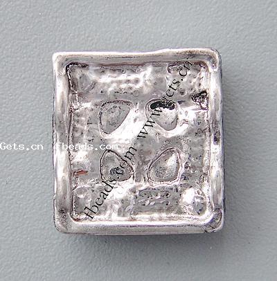 Barra separadora de diamantes de imitación, con aleación de zinc, Squaredelle, chapado, 2-sarta, más colores para la opción, 12x12x4mm, agujero:aproximado 1.5mm, Vendido por UD