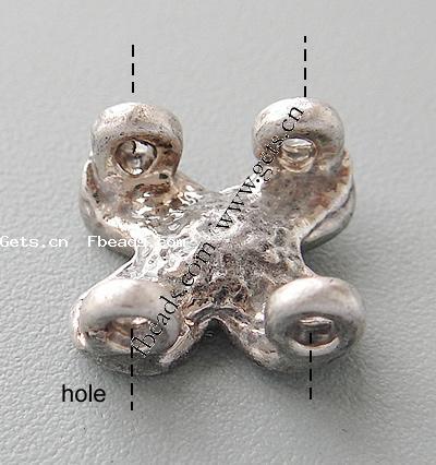 Rhinestone Zinc Alloy Connector, Flower, plated, with rhinestone, more colors for choice, nickel, lead & cadmium free, 11x10x5mm, Hole:Approx 1.5mm, Sold By PC