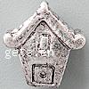 Zinc Alloy European Beads, House, plated, without troll nickel, lead & cadmium free Approx 4.5mm 