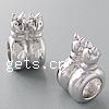 Sterling Silver European Beads, 925 Sterling Silver, Cat, plated, without troll Approx 5mm 