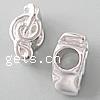 Sterling Silver European Beads, 925 Sterling Silver, Music Note, plated, without troll Approx 5mm 