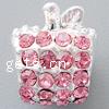 Rhinestone Zinc Alloy European Beads, Apple, plated, without troll & with rhinestone nickel, lead & cadmium free Approx 5mm 