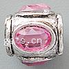 Rhinestone Zinc Alloy European Beads, Drum, plated, without troll & with rhinestone nickel, lead & cadmium free Approx 4.2-4.5mm 