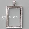 Brass Pendant Open Back Setting, Rectangle, plated Approx Inner Approx 