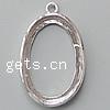 Brass Pendant Open Back Setting, Flat Oval, plated Approx 3mm, Inner Approx 